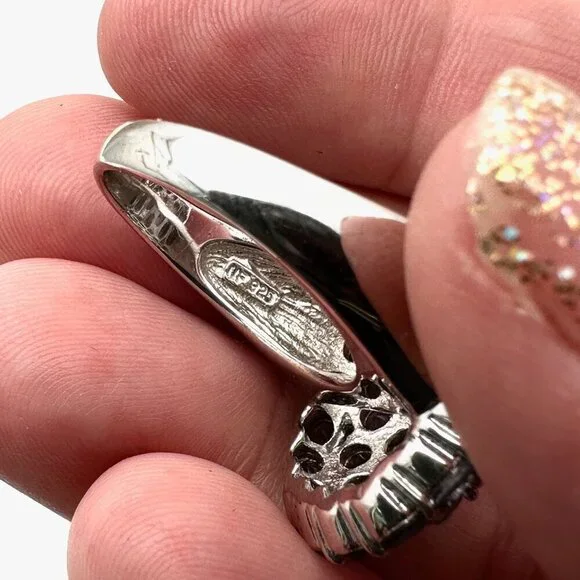 Chapel Zenray NF Womens Ring Sterling Silver Purple Tanzanite Cluster Size 9